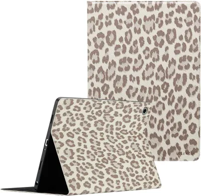 Produktbild von Selencia Sabi Klapphülle mit Leopardenmuster Samsung Galaxy Tab A9 Plus - Soft Ivory