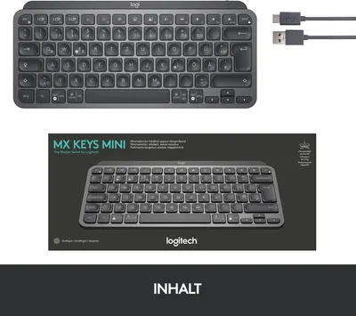 Obrázek produktu pro Logitech Master MX Keys Mini, Mini, Bezdrátový, RF bezdrátové + Bluetooth, QWERTZ, LED, Grafit