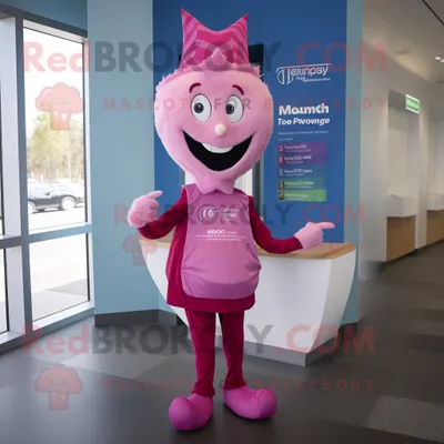Zdjęcie produktu dla Purpurowa REDBROKOLY postać w kostiumie maskotki Zębowej Wróżki ubrana w dresy i klipsy z szalikiem