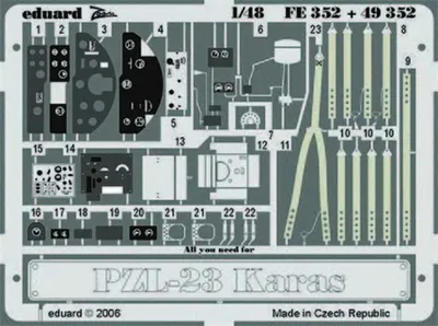 Produktbild von Eduard Accessories PZL-23 Karas für Mirage Bausatz 7242352