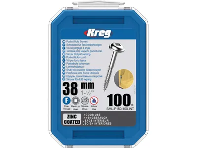 Produktbild von Kreg Pocket-Hole Schrauben 38 mm, Verzinkt, Maxi-Loc, Feingewinde - 100Stk. - Auslaufartikel