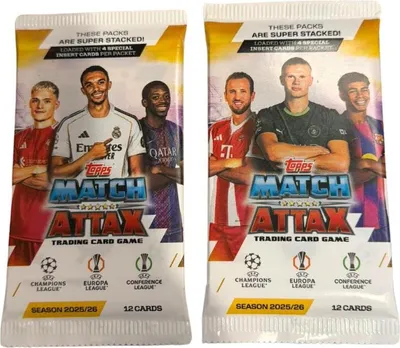 Imagen del producto de Tarjetas coleccionables de la UEFA Champions League 2025/26 – 2 paquetes de refuerzo (fecha de lanzamiento: 19 de septiembre de 2025) | 12 cartas por paquete | Colección oficial Panini + protección de envío Heartforcards®