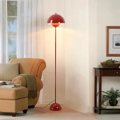 Zdjęcie produktu dla Skandynawska lampa podłogowa Burbudeo Inspiration "Flowerpot" z paraboliczną podstawą E27 do salonu jadalni sypialni