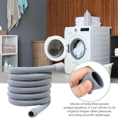 Produktbild von Universal-Waschmaschinen-Abwasserrohr-Erweiterung - Dicke und verdickte - 4 m automatische Ventilatorschlauch-Erweiterung mit Klemme und Adapter