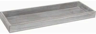 Produktbild von Kerzenteller - grau gewaschen - Holz - 14 x 40 cm - rechteckig - Kerzentafel