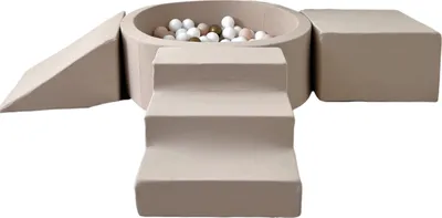 Produktbild von Monio for Kids - Beige Schaumstoff-Spielset mit Bällebad und 200 Bällen 50x45x30 cm