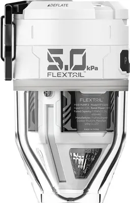 Produktbild von Flextail - Max Pump 3 - Elektrische Luftmatratzenpumpe - 2-in-1-Hochgeschwindigkeits-Luftpumpe - Aufblasbare Pumpe - 500 L/Min - Inklusive Licht und mehreren Aufsätzen - Weiß
