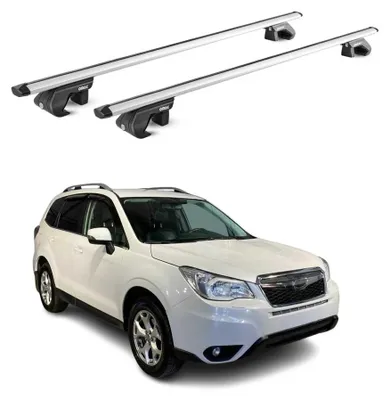 Obrázek produktu pro Střešní nosič Základní nosič pro Subaru Forester mk4 2013-2018 90 kg hliník stříbrný 2x ABE, Obrázek vytvořený pomocí AI
