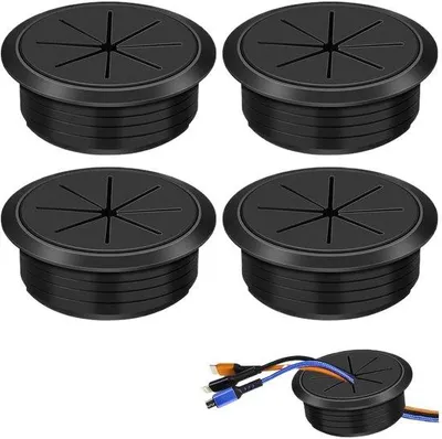 Imagen del producto de Pasacables de plástico para escritorio, juego de 4 unidades, 60 mm