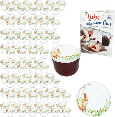 Produktbild von 100er Set Sturzglas 230ml Einmachglas Osterfreude Deckel Heft Ostern