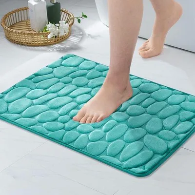 Productafbeelding van Famanu antislip badmat van visco-elastisch schuim - Meergroen, 40x60 cm