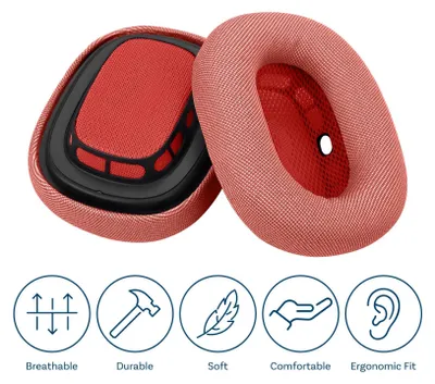 Produktbild von Ersatz Ohrpolster für AirPods Max Kopfhörer Memory Schaum/Mesh Gewebe Rosa