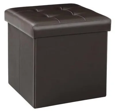 Produktbild von Falthocker mit Stauraum Lederoptik Braun 32x32x32cm