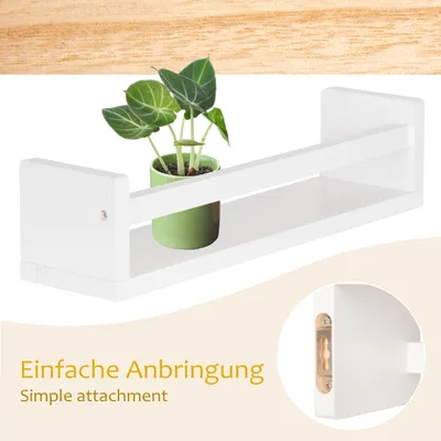 Produktbild von ONVAYA® Wandregal ǀ Weiß 40cm ǀ Massivholz ǀ Naturholz oder Weiß ǀ einfache Installation ǀ 4er-Set ǀ Wandregal aus Holz