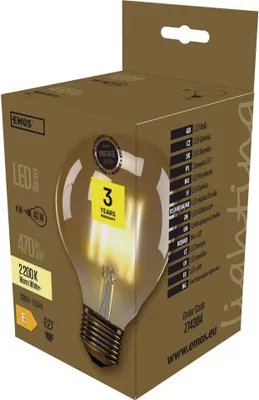 LED žárovka Vintage G95 / E27 / 4 W (40 W) / 470 lm / teplá bílá