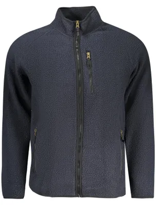 Produktbild von Herren Sweatjacke Blau mit Reißverschluss & Schaf-Fell-Effekt