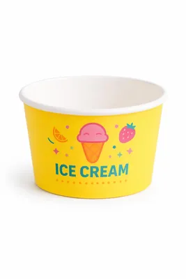Produktbild von RyanPack Eisbecher aus Pappe 240 ml Gelb – Dessertbecher – 1000 Stück Karton