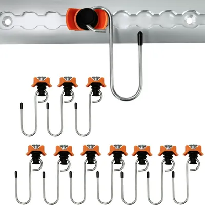Produktbild von Fitting mit Haken für Airlineschiene, Zubehör zum Aufhängen bis 50 kg – 10er Set | Airlineschienen Fittings für Lieferwagen, Wohnmobile, LKWs