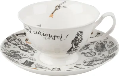Obrázok produktu pre Porcelánový šálek a podšálek Alice In Wonderland