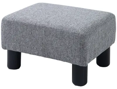 Produktbild von Hocker/Pouf aus Leinenstoff, Belastbarkeit 110 kg, 40 x 30 x 24 cm, grau