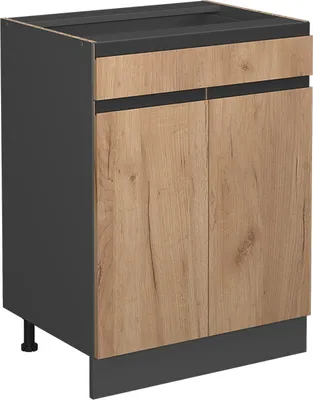 Produktbild von Küchenunterschrank Vicco R-Line Goldkraft Eiche 60 cm J-Shape, mit Schublade, ohne Arbeitsplatte, Model 39717