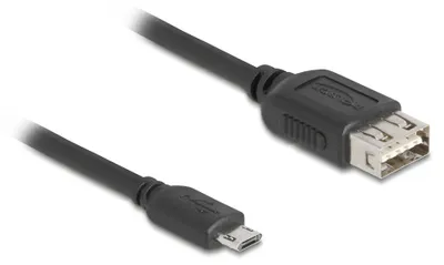 Obrázek produktu pro DeLOCK 81520, 3 m, Micro-USB B, USB A, USB 2.0, 0,48 Gbit/s, Černá