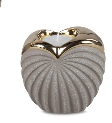 Produktbild von Teelichthalter GOLDSAND H. 11cm grau gold Keramik Formano H25