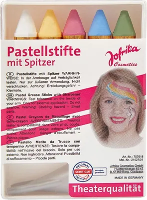 Produktbild von 5 Pastell Schminkstifte mit Spitzer