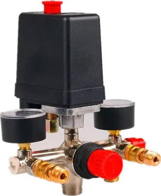 Produktbild von 220 V Druckschalter für Kompressor mit 2 Druckmesser - Luftkompressor Zubehör.