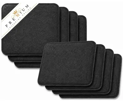 Produktbild von Sitzkissen Stuhlkissen Filzkissen - 34,5 x 34,5 x 2,4 cm - Dunkelgrau - 8 Stück - Rutschfest