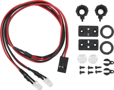 Produktbild von RC-LED-Scheinwerfer, hohe Simulation, weißes Licht, Autoscheinwerfer mit 2 Kunststoffsockeln für 1/10, 1/12, 1/18, 1/24 rund