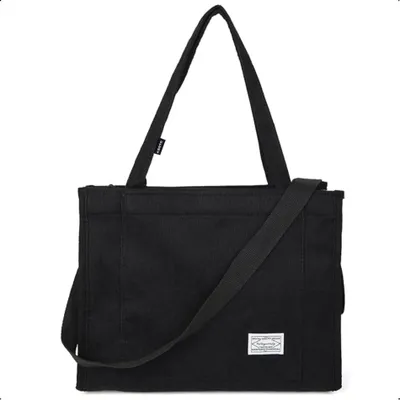 Produktbild von Kioto Handtasche Shopper Tasche Damen passend für Laptop, Tote Bag mit Reißverschluss aus Cord, Shopper Damen Groß für Arbeit Büro Reisen Einkaufen