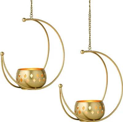 Produktbild von 2er Set Boho Hängewindlicht Teelichthalter Afmia 23cm