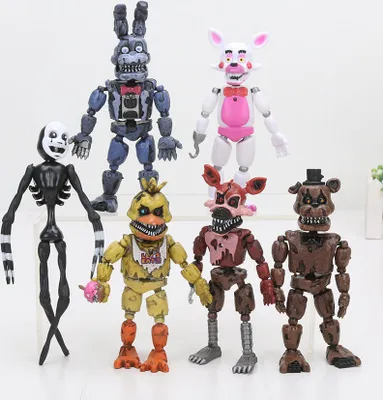 Produktbild von 6Stk Fünf Nächte bei Freddy's Figur FNAF-Spielzeug Bonnie Foxy Freddy Fazbear Bärenmangel Puppe PVC-Actionspielzeug-Figuren