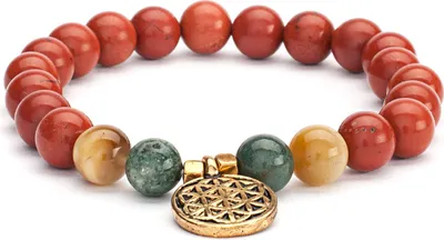 Produktbild von Mala Armband mit Moosachat und Tigerauge, Modeschmuck