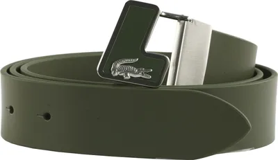 Produktbild von LACOSTE Leder Gürtel Plain Leather Belt W100 Escadron olivgrün