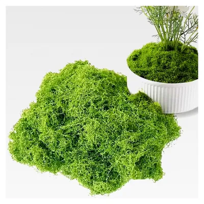 Produktbild von Kunstmoos zum Dekorieren 200g für Bastelarbeiten und Modellbau (grün, 100g)