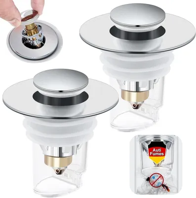 Image de Bouchon de vidange universel escamotable avec filtre anti-obstruction