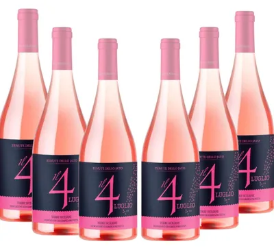 Produktbild von Tenute dello Jato - Il 4 Luglio Rosato IGP Terre Siciliane - Frizzante Roséwein 13 Prozent 6 x 750 ml