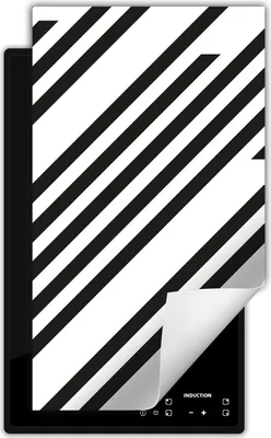 Produktbild von DarHaus Herdabdeckplatte 1 teilig 30x52 cm Anti Rutsch Matte Aufrollbar, schwarz - Streifen