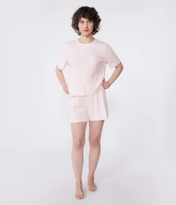 Image de Petit Bateau, pyjama pour femme, modèle A0CQK, couleur rose, taille XXS