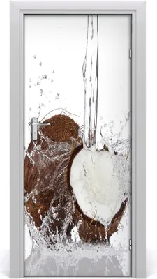Produktbild von Tulup Türaufkleber 85x205 cm Dekorative Aufkleber Selbstklebend Wasserdichte Tapete Abnehmbar Schlafzimmer Wohnzimmer Wohnkultur - Kokosnuss