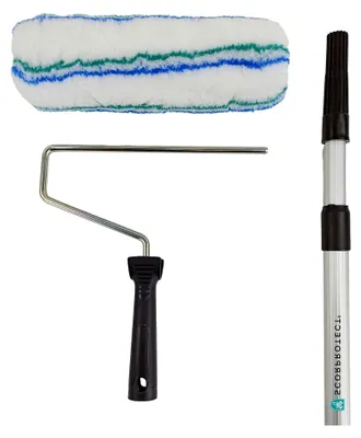 Produktbild von Universal Farbroll-Set 3-teilig mit Polyester-Farbwalze 25 cm und Aluminium-Teleskopstange