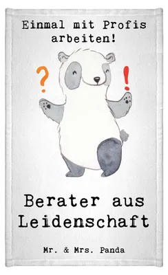 Produktbild von Mr. & Mrs. Panda Handtuch Berater Leidenschaft - Weiß - Geschenk, Finanzberater, Beruf, Witzig, badezimmer, buntes, gäste wc, Mini-Handtuch, Spruch, Frotteetuch, Lustig