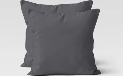Produktbild von 2er Set Renforcé UNI Kissenhüllen 80x80 cm Kopfkissen Garnitur 100% Baumwolle Mit Reißverschluss anthrazit