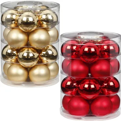 Produktbild von Weihnachtskugeln 40 Kugeln 6cm Glas Kugelset Christmas Classics