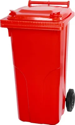 Produktbild von PROREGAL 2-Rad-Mülltonne MGB | HDPE-Kunststoff | HxBxT 94,5x48x54cm | 120 Liter | Rot