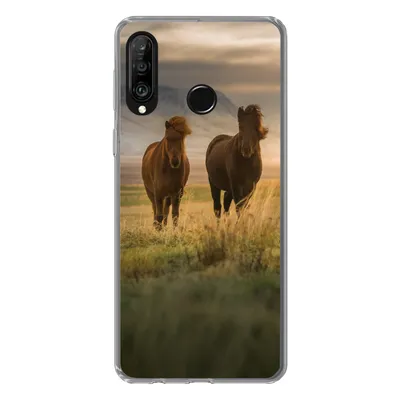 Produktbild von MuchoWow® Handyhülle Schutzhülle Hülle für Huawei P30 Lite Pferde - Luft - Gras Silikon Softcase Handy Hülle - Handyhülle