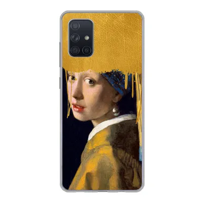 Produktbild von MuchoWow® Handyhülle Schutzhülle Hülle für Samsung Galaxy A51 5G Mädchen mit einem Perlenohrring - Gold - Vermeer Silikon Softcase Handy Hülle - Abbildung