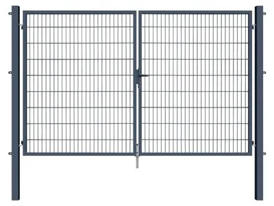 Produktbild von Doppelstabmatten Gartentor Doppeltor Basic 6/5/6 mm Anthrazit
